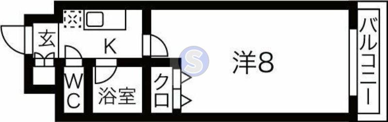 大晋メゾネ御所西(1K/2階)の間取り写真