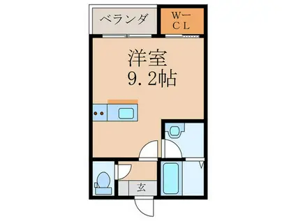 BRAVE BASEキャバリアI(ワンルーム/1階)の間取り写真