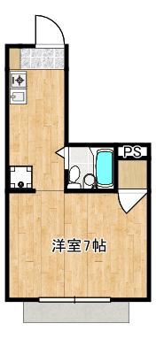 メゾン尾山台(1K/1階)の間取り写真