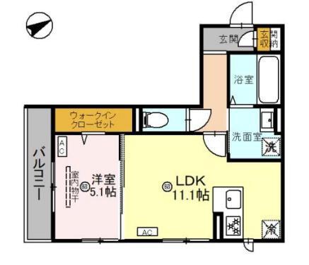 ラ・フェリーチェ(1LDK/3階)の間取り写真