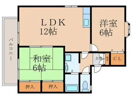 セジュール徳吉A棟(2LDK/2階)の間取り写真