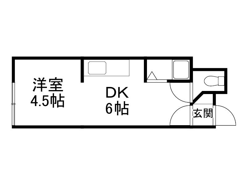 ロイヤルハイツ1.7(1DK/1階)の間取り写真