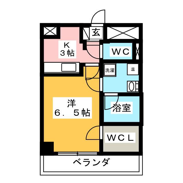 オアシス柳ヶ瀬ビル(1K/8階)の間取り写真