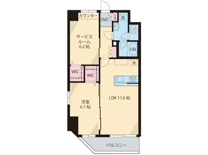 コルザKII(1SLDK/6階)の間取り写真