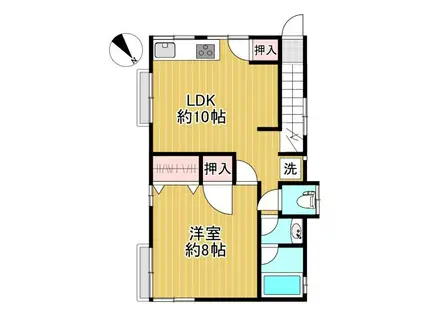 S.Tハイム(1LDK/2階)の間取り写真