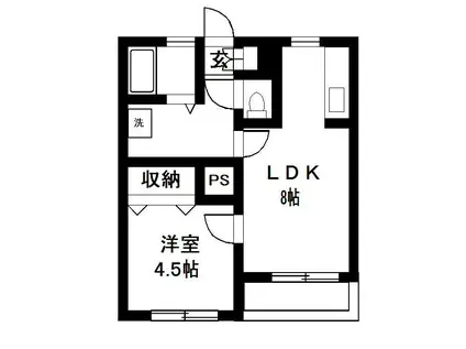 フォートレス南棟(1LDK/1階)の間取り写真