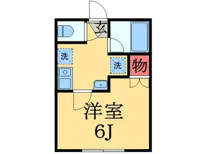 CUBIC(1K/2階)の間取り写真