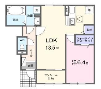光テラス I(1LDK/1階)の間取り写真