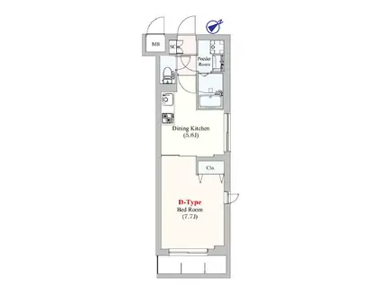 FORTUNA武蔵小山(1DK/4階)の間取り写真