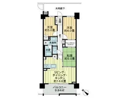 レーベンリヴァーレ入間オフィール(3LDK/4階)の間取り写真