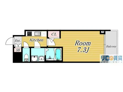 プランドール新大阪PARKレジデンス(1K/6階)の間取り写真