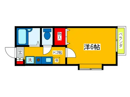 スマイル ハピネス(1K/2階)の間取り写真