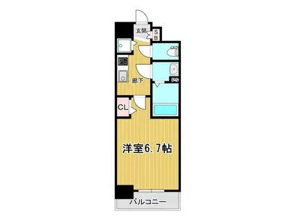 プレサンス塚本グランゲート(1K/8階)の間取り写真