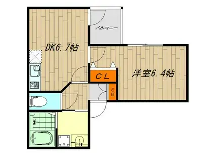 シャンステラ池袋(1DK/2階)の間取り写真