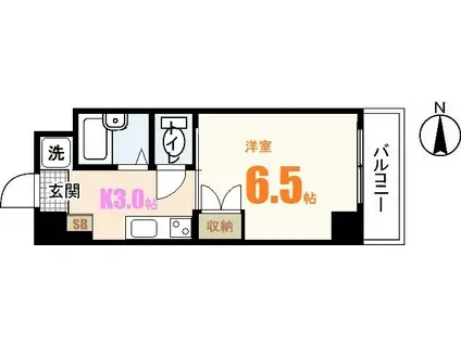 エスポワールムラタ(1K/4階)の間取り写真