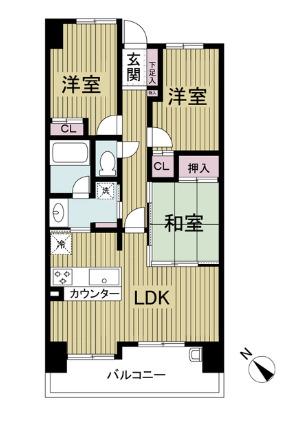 レジディア都島II(3LDK/14階)の間取り写真