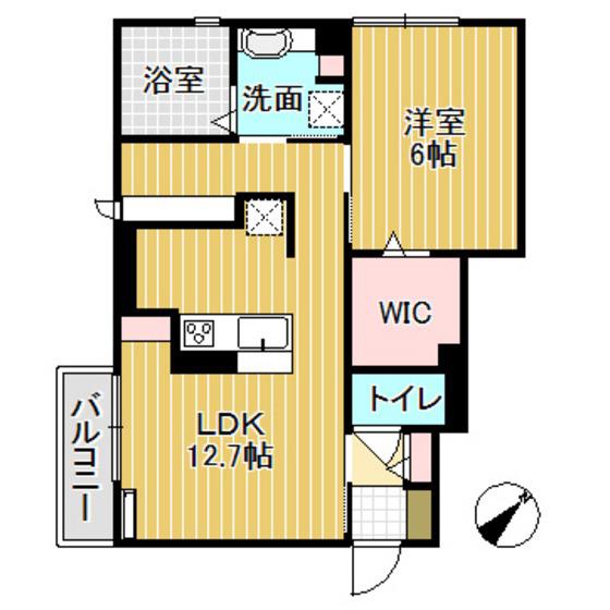 D-ROOMグランデ(1LDK/1階)の間取り写真