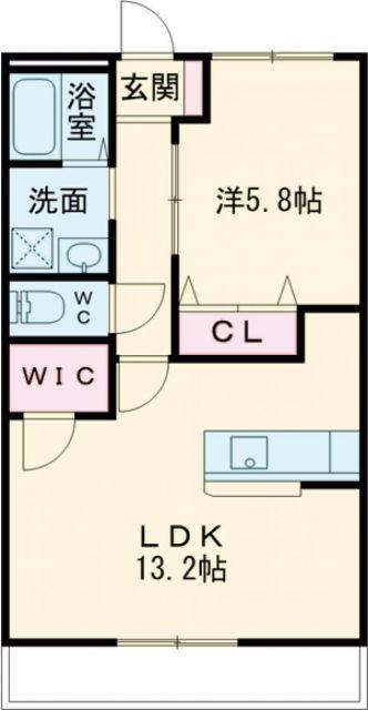 ブロードタウン神野II B(1LDK/1階)の間取り写真