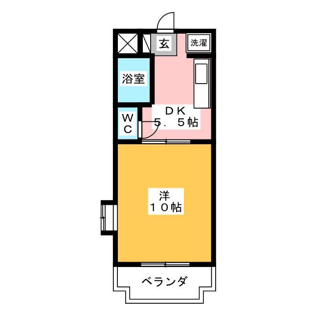 ウィステリアI(1DK/3階)の間取り写真