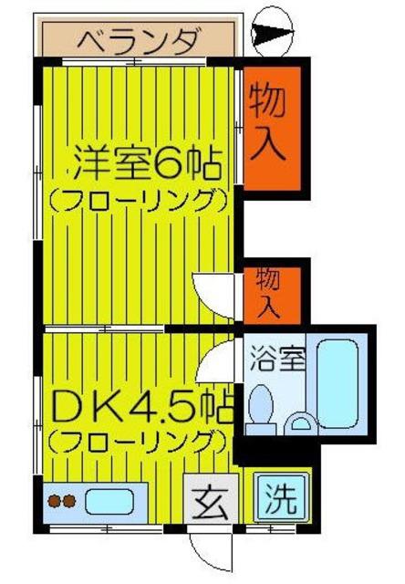 メゾンジュネス(1K/1階)の間取り写真