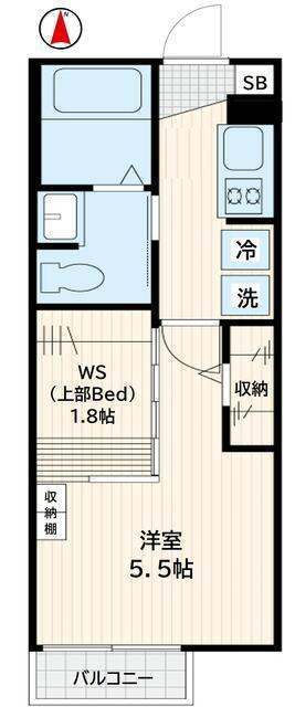 LIENS REGALO 船堀 STATION(1K/1階)の間取り写真