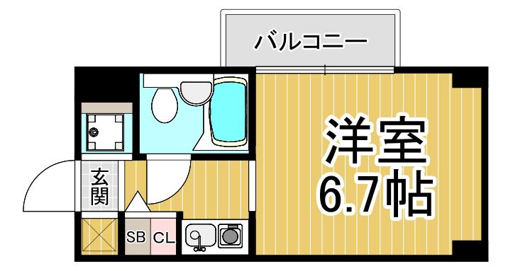 メゾンホープ立花(ワンルーム/1階)の間取り写真