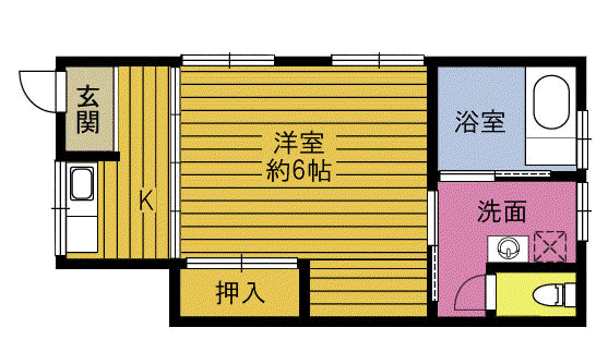 浦田アパート(ワンルーム/1階)の間取り写真