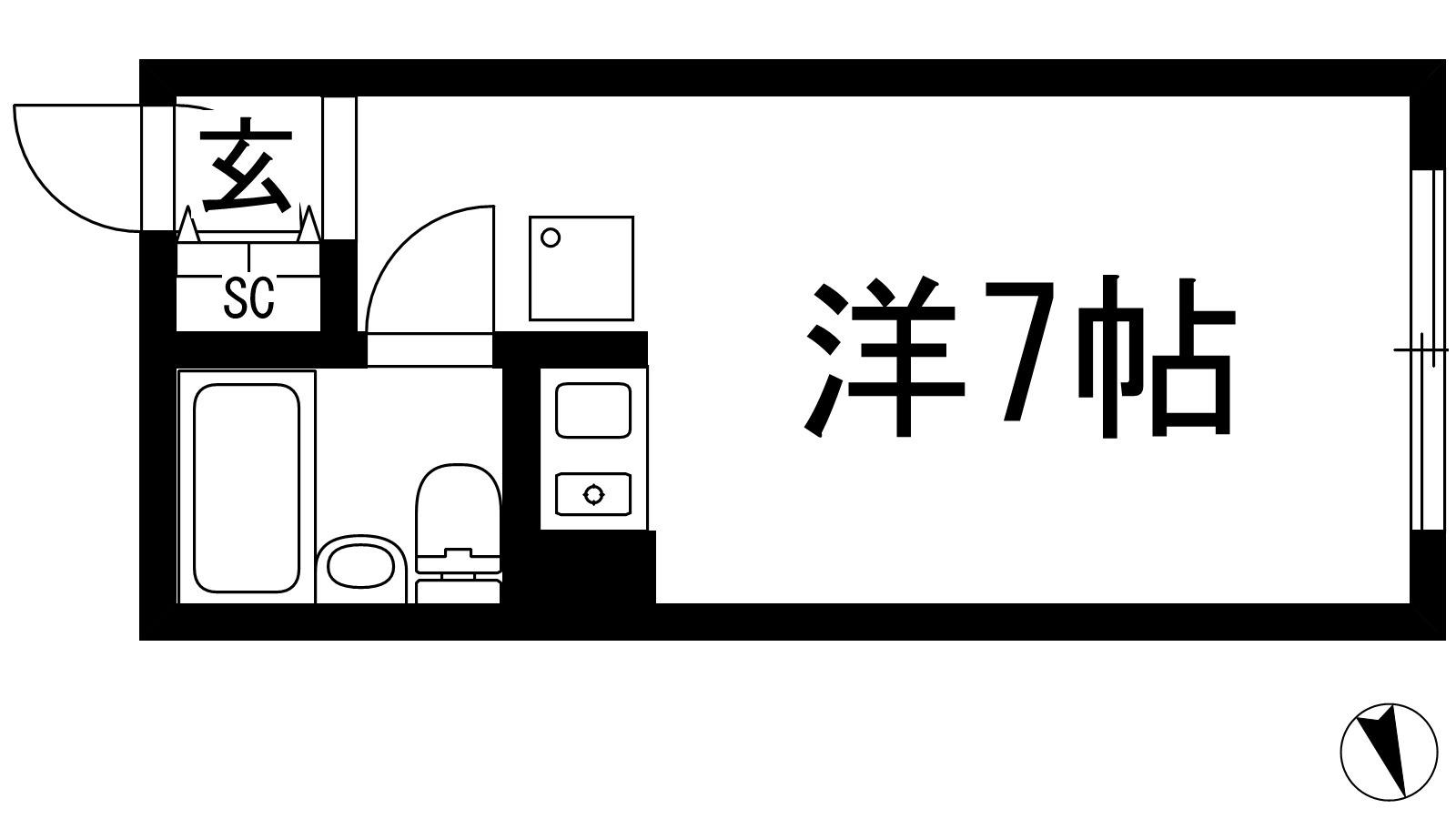 CEREZO井口堂(ワンルーム/1階)の間取り写真