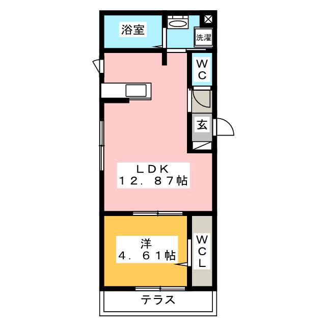 エウロス大楠(1LDK/1階)の間取り写真