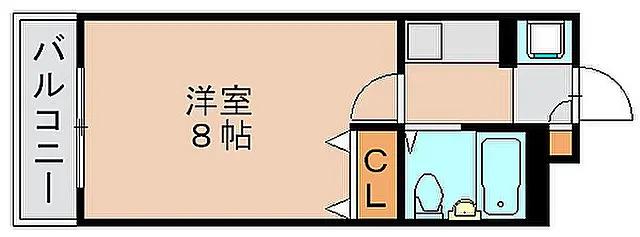 ダイヤパレス名島(1K/4階)の間取り写真