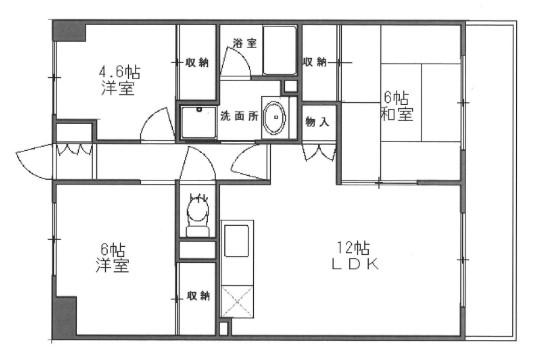 ロビニエ豊成(3LDK/5階)の間取り写真