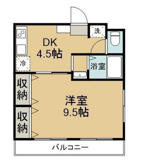 川崎医大西門前(1DK/2階)の間取り写真