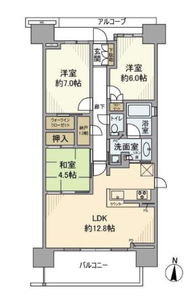 プラウドシティ塚口マークフォレスト(3LDK/13階)の間取り写真
