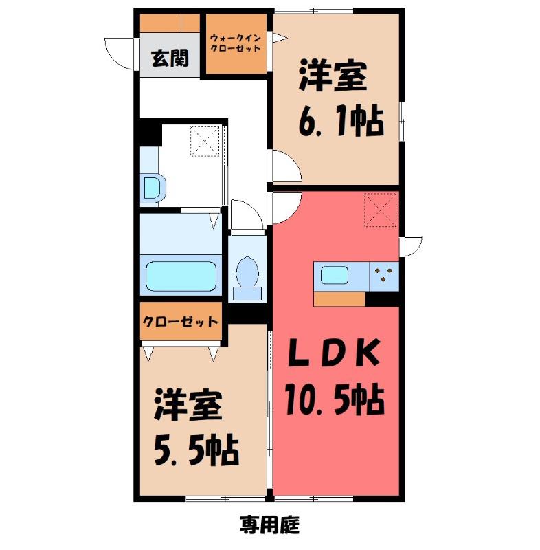 メゾン アイリス(2LDK/1階)の間取り写真