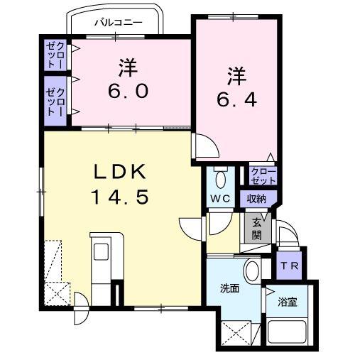 リッチモンドマルトヨ(2LDK/3階)の間取り写真