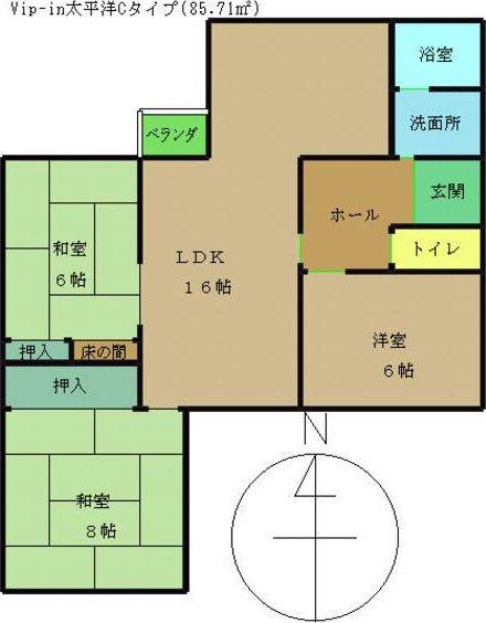 VIP-IN太平洋(3LDK/3階)の間取り写真