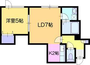 プルメリア若葉(1LDK/2階)の間取り写真