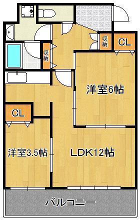 CPタワー(2LDK/12階)の間取り写真