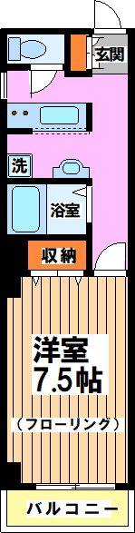 エルミタージュ下連雀(1K/2階)の間取り写真