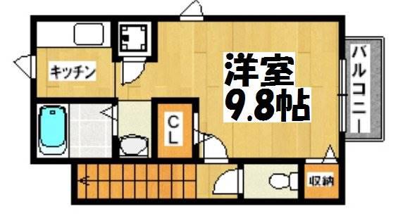 サンテ高石(ワンルーム/2階)の間取り写真