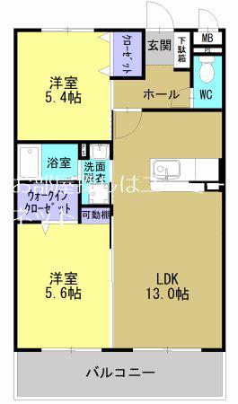 フェリシア(2LDK/2階)の間取り写真