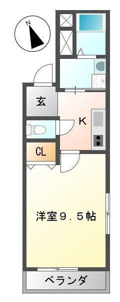 フジパレス東園田(1K/2階)の間取り写真