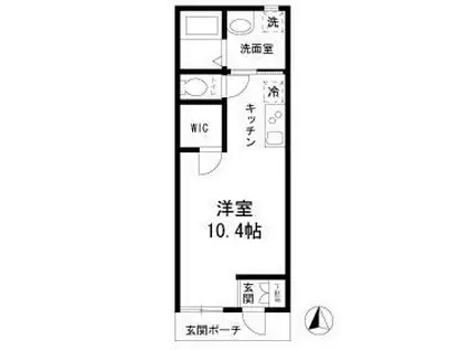 BLANC CLAIR 下北沢(ワンルーム/1階)の間取り写真