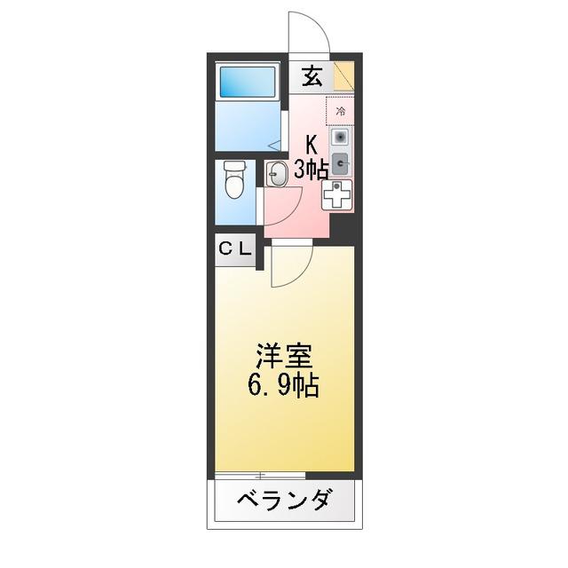 グランルーチェ金沢八景(1K/1階)の間取り写真