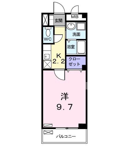 COMFORT八田(1K/3階)の間取り写真