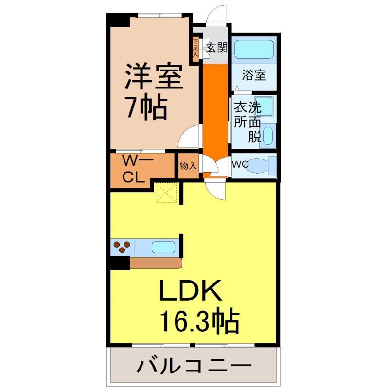 グランアベニュー名駅南(1LDK/4階)の間取り写真