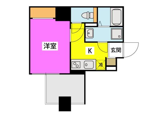 21テクノロジー(1K/8階)の間取り写真