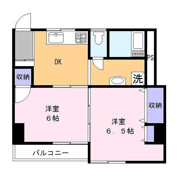 コンバイン新杉田(2DK/4階)の間取り写真