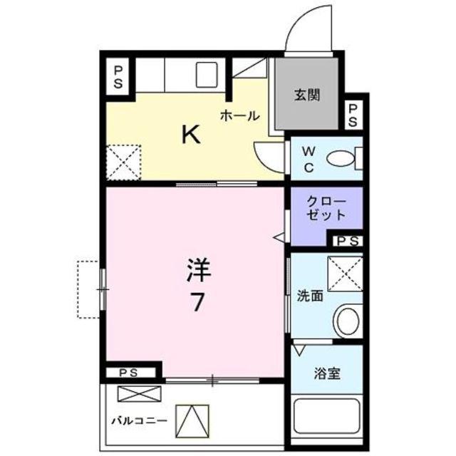 サンリットM(1K/3階)の間取り写真