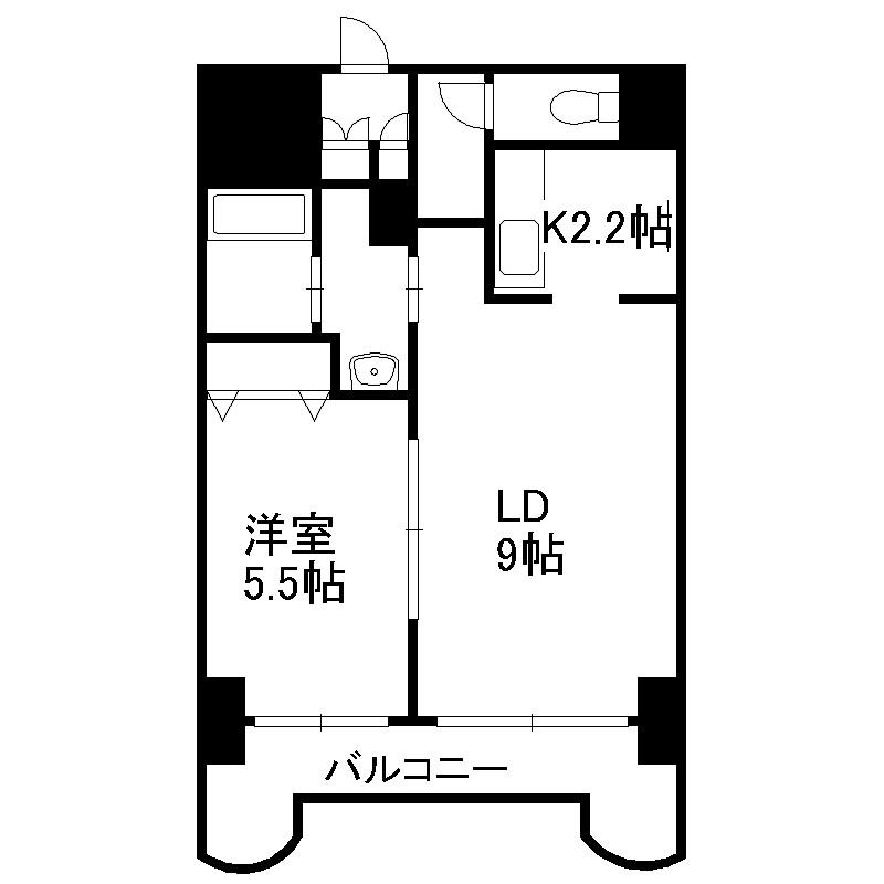 ティアラ資生館(1LDK/6階)の間取り写真